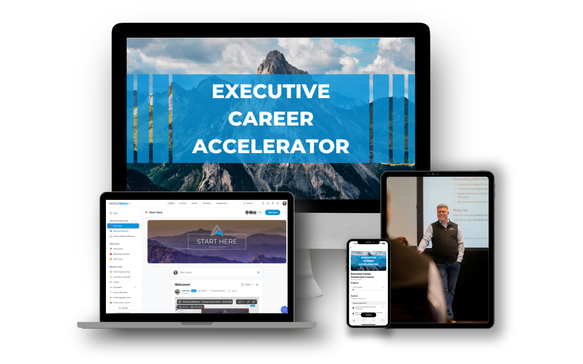 The Executive Career Accelerator program on desktop, laptop, tablet, and phone