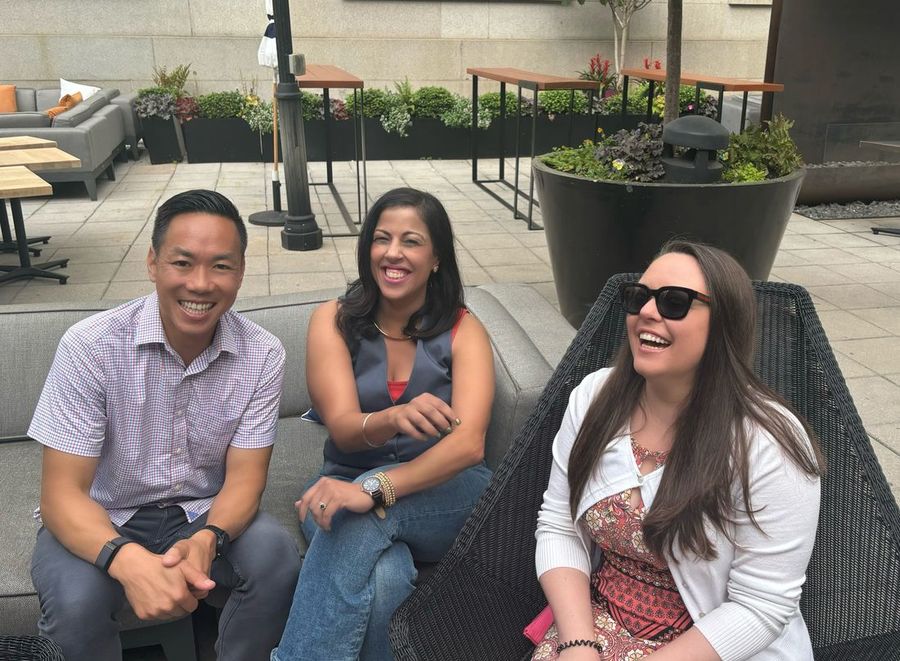 Members laughing at a DC meet-up