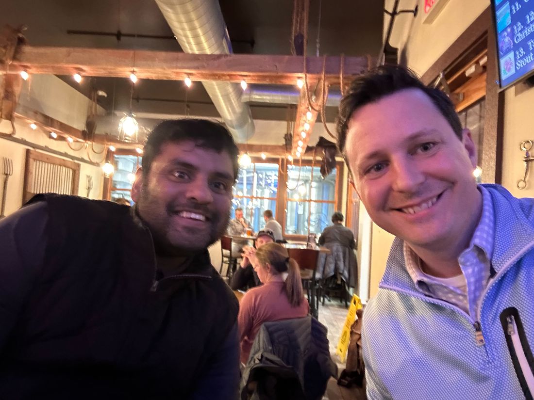 Two members at dinner