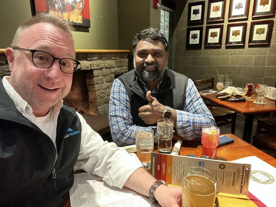 Two members at a Vertical Motion dinner