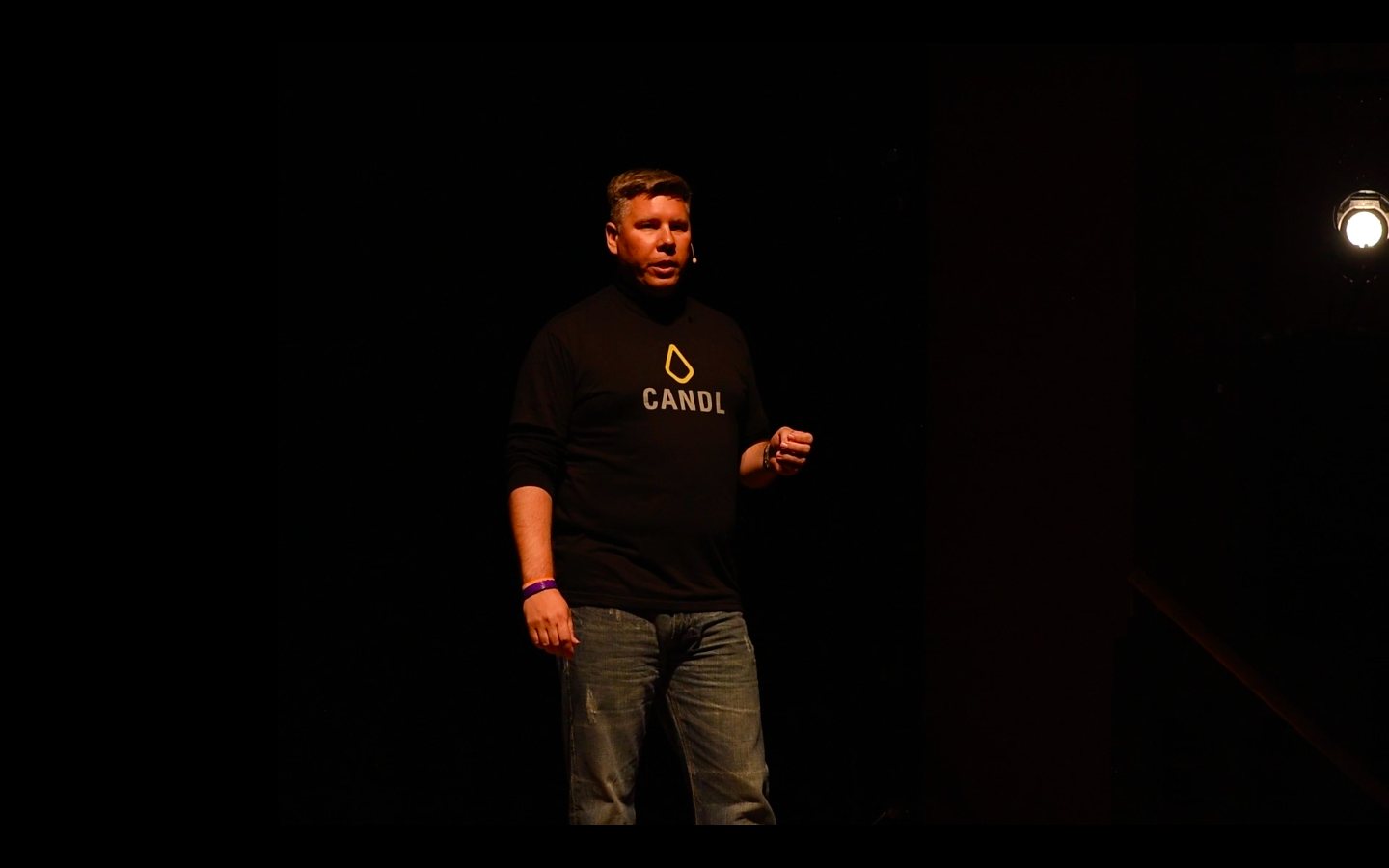 Tom Cox presenting