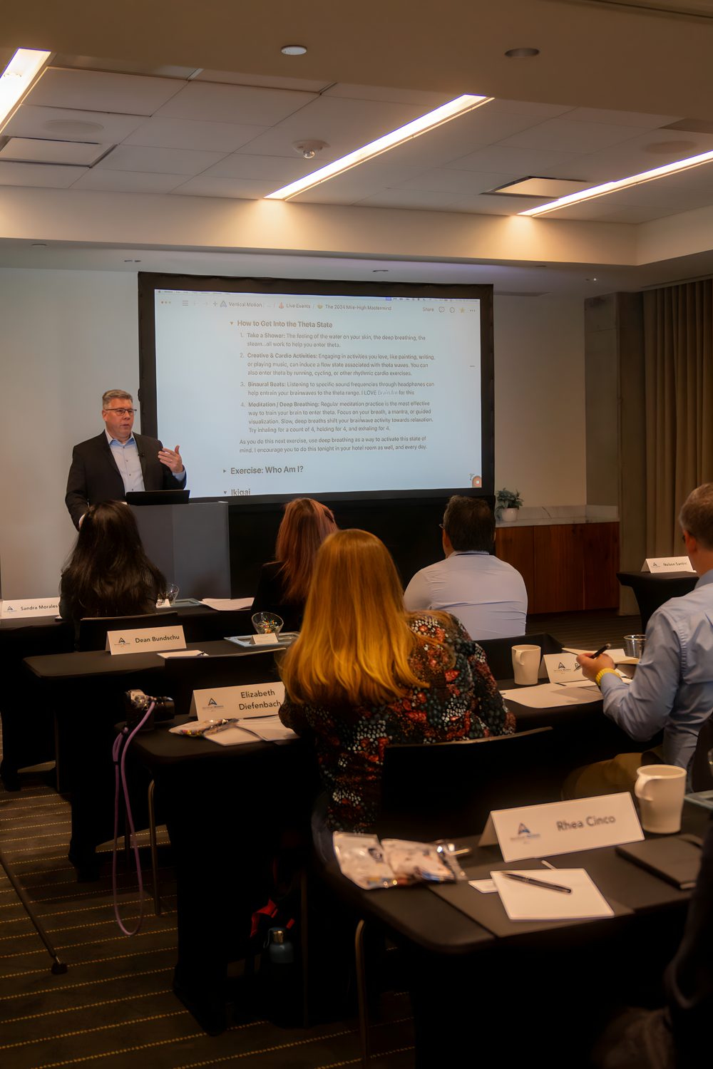 Tom Cox presenting