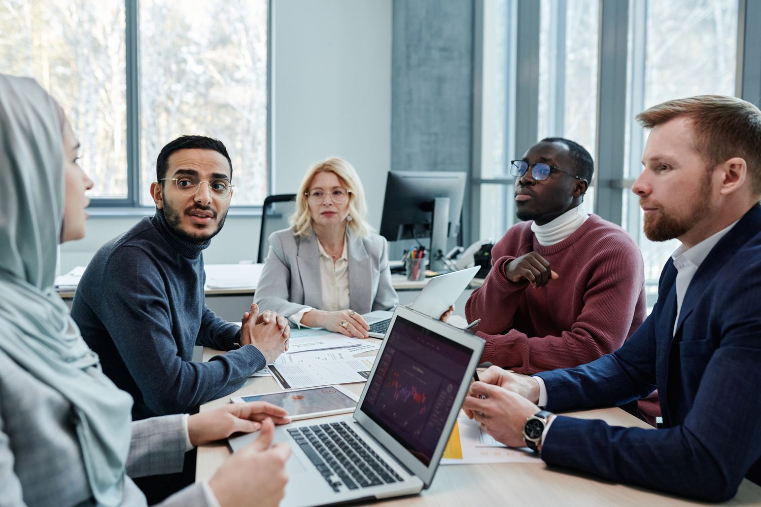 A leadership team in discussion